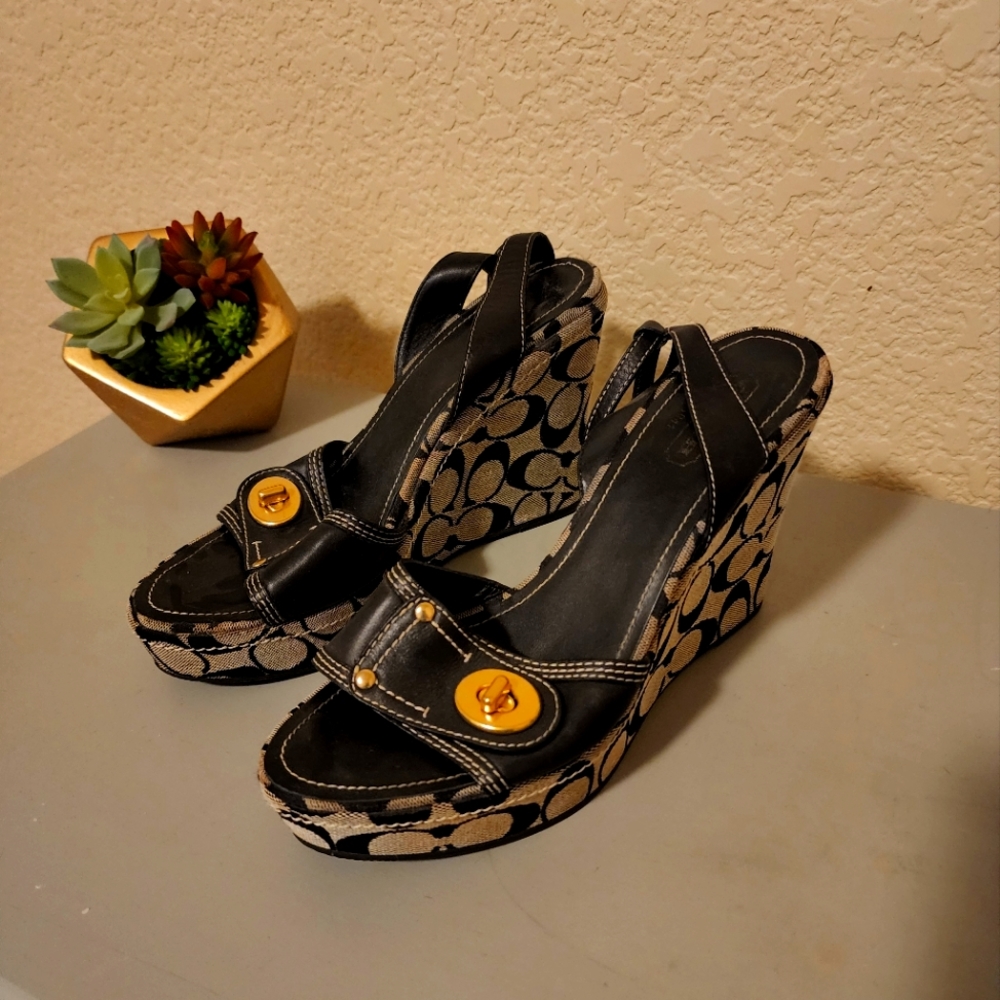 Coach chunky heel